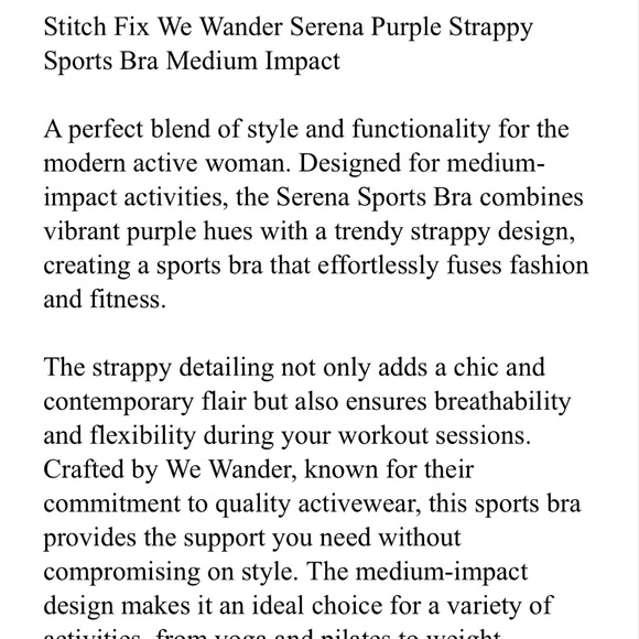 NWT We Wander Serena Strappy Sports Bra - Picture 3 of 6